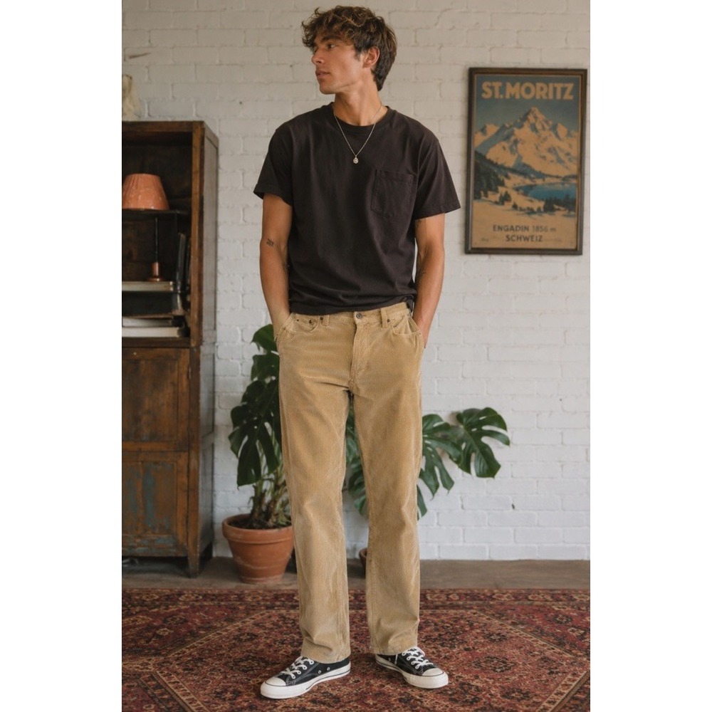 Levis Pants 522 Mens 29x30 Beige Khaki Corduroy Retro Workwear Chinos MINT